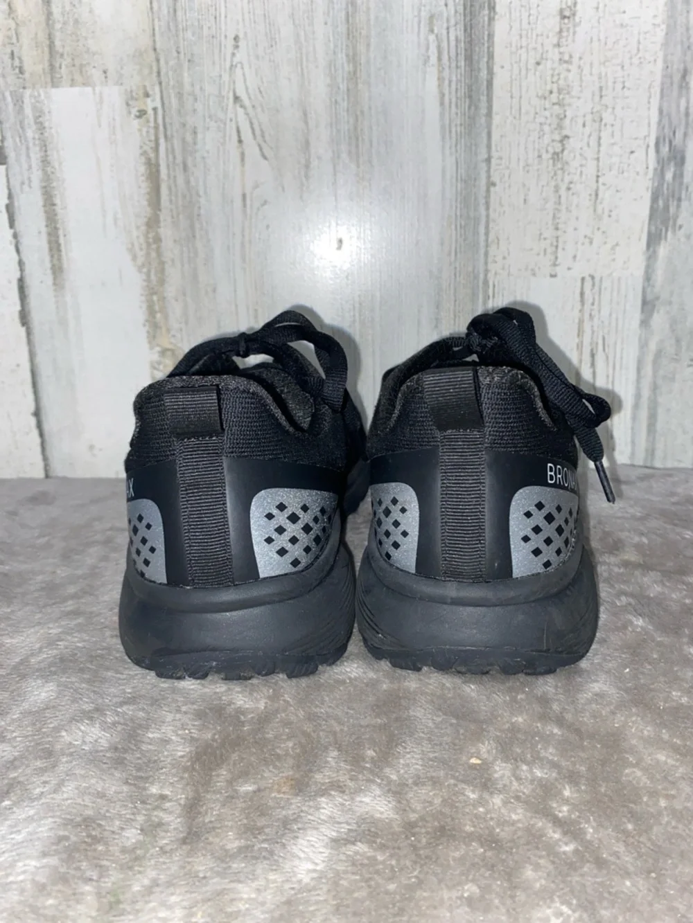 0409 Bronax Men's Black Extra Wide Running Shoes - Picture 5 of 6